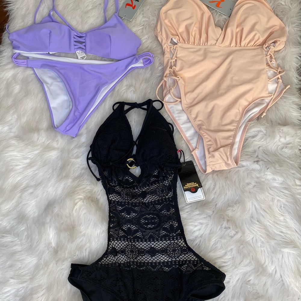 3 swimsuits, lot sale, sizes medium and large